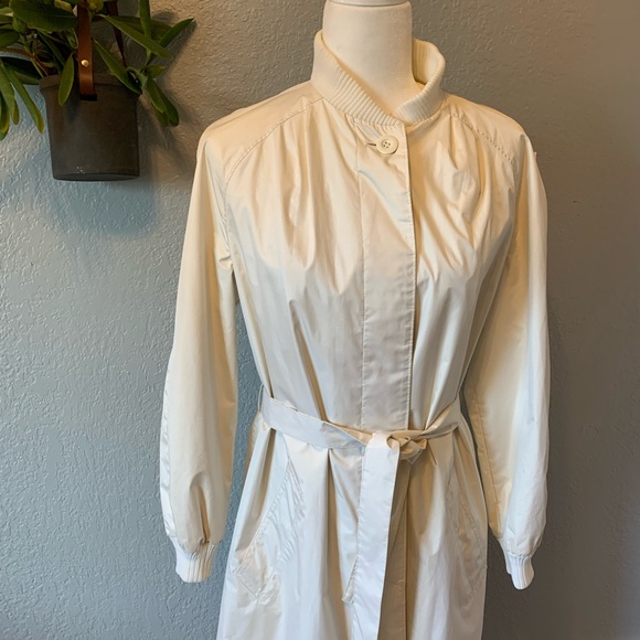VINTAGE Misty Harbor Cream Trench Coat 80’s USA 8 - Picture 5 of 7